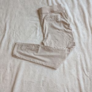 Maurices Straight Pants; Cream; Large